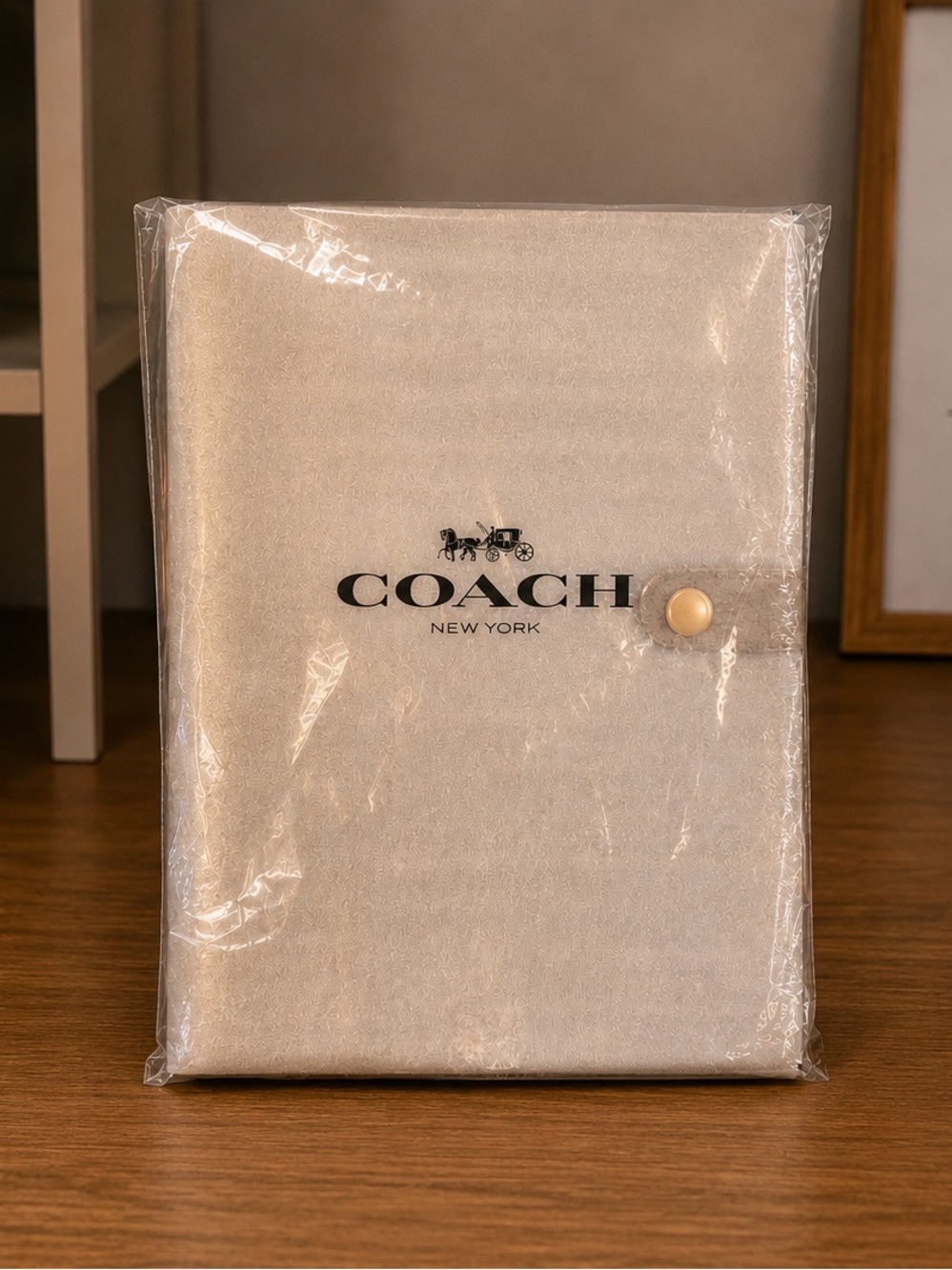 Coach Signature Canvas Notebook Journal Khaki Leather Snap NWT